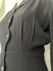 1940s Vintage Scallop Detail Dress Ann Gray Bust up to 43″