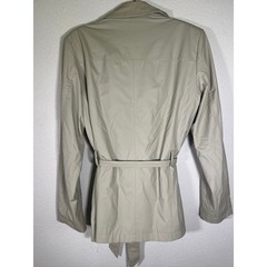 Vintage Beige Minimalist Raincoat Jacket Belted Quiet Luxury Coat Medium Giacca