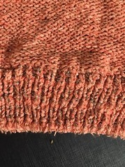 Vintage 1980s Chenille Knit Pullover Sweater V Neck Peach New Junior S