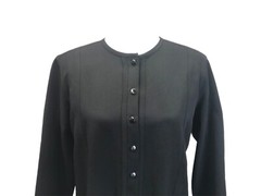 Harve Benard Petites By Benard Holtzman 8P Black Button Up Top Blazer Vintage