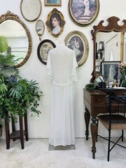 Vintage Bridal Peignoir Set | Sheer Lace Nightgown & Matching Chiffon Robe