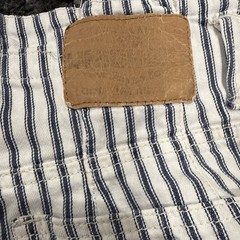 Vintage 90s Unionbay Blue White Striped Denim Shorts High Waisted Streetwear 5/6