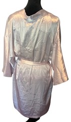 Vintage L.A. Intimates Embroidered Satin Robe & Nightgown Set Medium