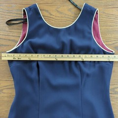 DATIANI Vintage sleeveless open back cocktail elegant navy blue dress sz 12