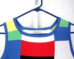 VTG 1990s 2000s BELLDINI SMALL KNIT CAMI TANK TOP COLOR BLOCK RED BLUE BLACK
