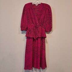 Georgee Originals Vintage Deadstock 70s 80s Pink Dress Size M- See Measurements