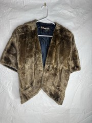 Vintage Brown Mink Stole Fur Wrap Cape Mob Old Money One Size Fits Most