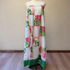 Vintage Tumbleweeds Phoenix Arizona Floral Patchwork Maxi Skirt with Lace Trim