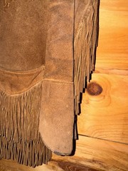 VTG Rare Simco Leather Fringe Hippie Boho Pioneer Jacket 60s 70s Brown Western