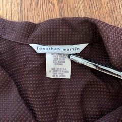 90s Jonathan Martin Brown Cropped Button Up Blouse Indie Sleeze Womens M USA