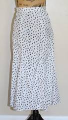Vintage 1980s Black White Geometric Blouse Mermaid Skirt Set Women’s XS/S 26″