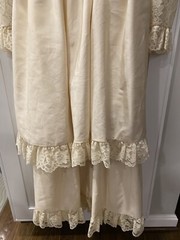 Vintage Oggee by Rizkallah Dress Cream Modest Long Sleeve Lace Prom Wedding