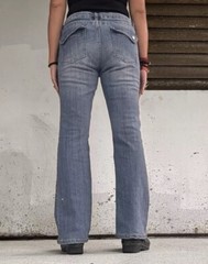 Vintage 90s Y2K Route 66 Low Rise Flare Jeans Blue Denim Stretch 12 Curvy Fit