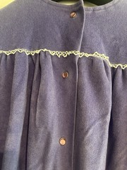 Vtg Homemade Women’s Robe Housecoat Blue Fleece Long