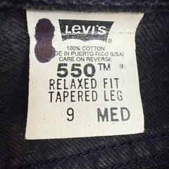 Vintage Levis 550 Relaxed Fit Tapered Leg Black Jeans 9 Med 1996 USA 29×30 Blank