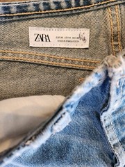 1960’s Style Patchwork Distressed Boho Hippie Jeans Button Fly 36.5″ Waist ZARA