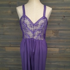 Undercover Wear Lingerie Womens L Purple Lace Romper Jumpsuit Vtg 80s Loungewear