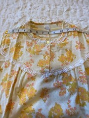 VTG NOS 70’s Flannelette Long Nightgown Floral Sleepwear CottageCore Lace Size M