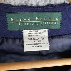 Harve Benard Cropped Blazer Jacket Lined Navy Career Womens 12 L Bust 40 Vtg