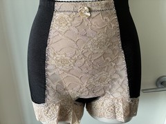 Vintage Soft Cup Bra+Girdle Retro-Style Pinup Girl Sets XS or M Black Blue Rose