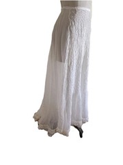 Vintage Antique Victorian Edwardian White Sheer Cotton Lawn Skirt Petticoat