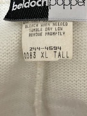 Vintage Beldoch Popper Sweater Pants XL Tall Ivory Tight Knit Pull On Stretch