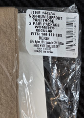 Non-Run Support Pantyhose 3 Pair Pack Regular Size Beige Hosiery