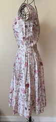 Vintage 1950s Ladies JERRY GILDEN SPECTATOR Pink Cotton Dress Full Skirt