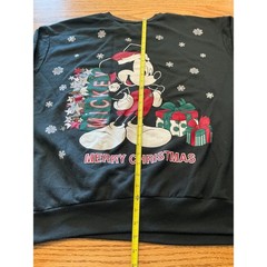 Vintage Mickey Unlimited Christmas Sweatshirt Black 1X Made in USA Disney 90s