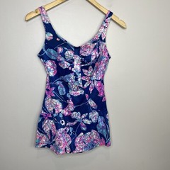Vintage Rose Marie Reid Swim Bathing Suit Pin Up Blue 1960s Size 12