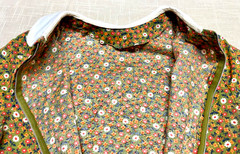 Vintage Prairie Dress Basque Waist 70s Homemade Psychedelic Floral Hippie Maxi