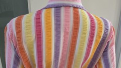 VTG 60s 70s Dynasty Psychedelic Mod Maxi Striped House Dress Robe Beach Coverup