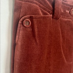 Vintage René Lezard Brown Velvet Trousers Straight Leg Made in Germany Sz 34