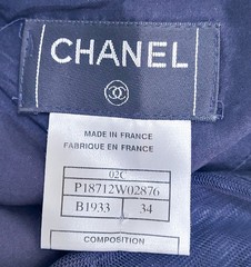 CHANEL 2002 Cruise Navy Mesh Scalloped Fit & Flare CC Skirt Sz 34 US 2 VTG Y2K