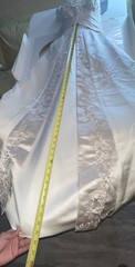 Demetrios Wedding Dress Gown Size 18 Ivory Lace Tulle Satin Beaded Organza EUC