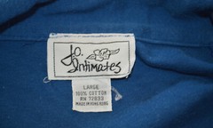 Jo Intimates Womens Pajama Top & Bottoms Set Vintage Navy Large