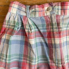 Vintage High Waist Colorful Plaid Short Size XS 25-26″ Waist 90s Talbots Cotton