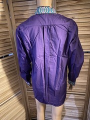 UTY Women’s Size S Purple Blouse Hippie Look Colorful Trim Zip VINTAGE 80’S NEW