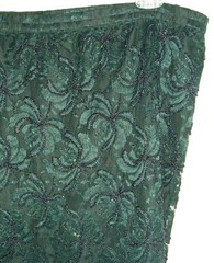 Vtg Skirt LAURENCE KAZAR NY Green Beaded XL Holiday Costume Evening wear Repair
