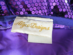 Vintage 80s Alyce Designs Purple Sequin Strapless Gown Prom Dress XS / S