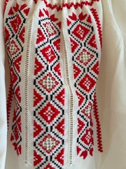 Vintage Hungarian Blouse Embroidered Peasant Top Ethnic Folk Shirt Cross-Stitch!