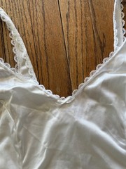 Vintage 70s 80s Adonna White Camisole Nylon Lingerie Top Made in USA Large 38