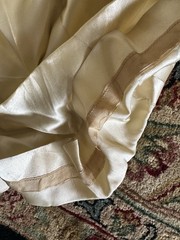 VTG 30s 40s Slipper Satin Ivory Wedding Dress Bridal Gown Long Train Art Deco