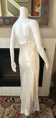 ADAGIO NORDSTROM luxury peignoir 100% silk champagne Nightgown lingerie vtg Lg
