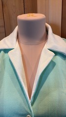 Light aqua green and White Women’s Vintage Top & Pants Set Short Sleeve