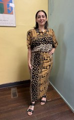 Vintage 90s Casual Corner Tribal Print Maxi Dress Size 10