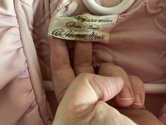 VTG Sears Best Womens Quilted Nylon Robe Light Pink Sz M 1960s Embroidered Pocke