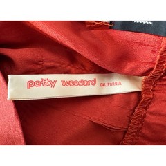 VTG 70s Patty Woodard x Saks Women Red Gaucho Culottes Sz 6 Disco Pleated Silky