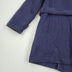 Vintage 40s Davis Of Boston Womans Wool Belted Navy Military Style Lined Coat