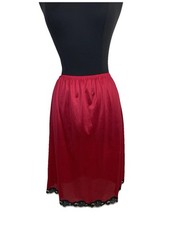 Vintage 1960’s Nylon Red Black Half Slip Skirt lingerie Large Sliperfection